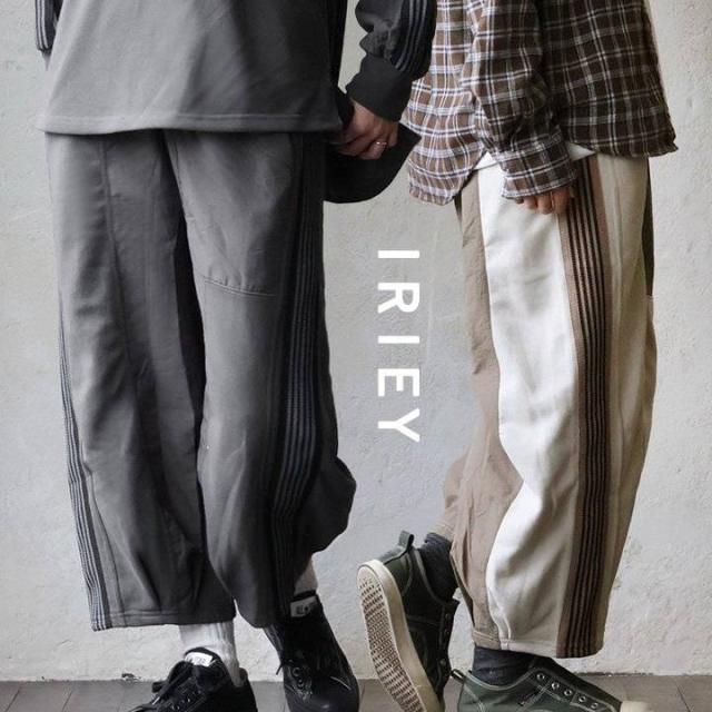 トラックパンツ ワイドパンツ ストレート レディース リメイク風 サイドライン ミニ裏毛 ナイロン 異素材切り替え ウエストゴム ゆったり 体型カバー カジュアル メンズライク パティの通販は