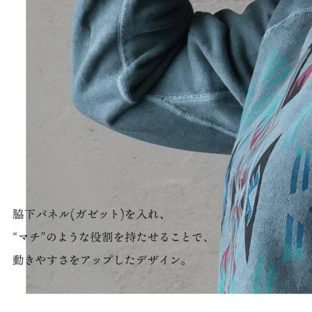 BLUETO×Good On 限定 トレーナー スウェット メンズ レディース しっかり 丈夫 軽い 柔らかい USA コットン 綿100 ピグメント チマヨ ラグ プリント ラグラン 秋 冬 お尻 隠れ カバー 色合い スエット アメカジ パティ_8