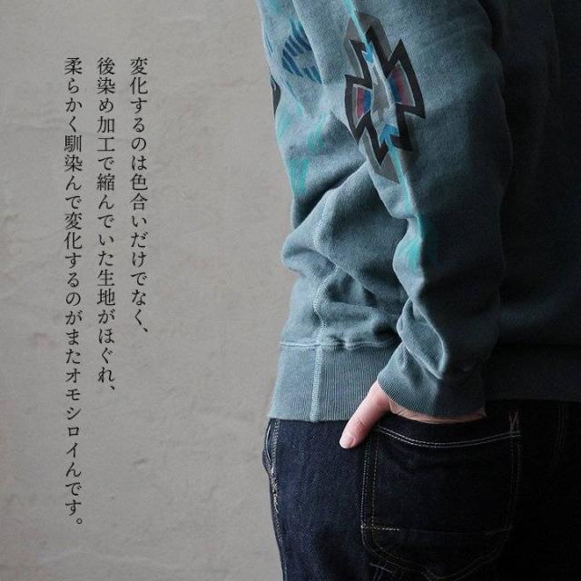 BLUETO×Good On 限定 トレーナー スウェット メンズ レディース しっかり 丈夫 軽い 柔らかい USA コットン 綿100 ピグメント チマヨ ラグ プリント ラグラン 秋 冬 お尻 隠れ カバー 色合い スエット アメカジ パティ_10