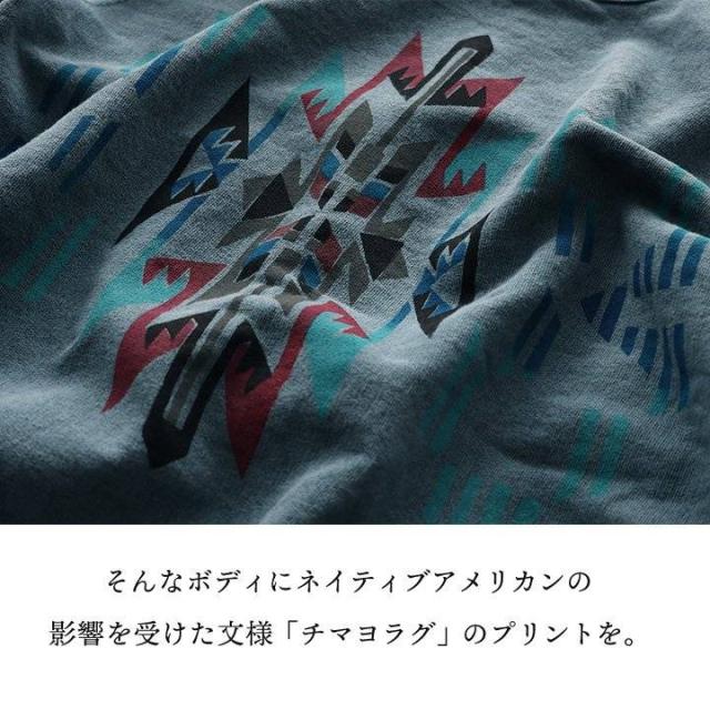 BLUETO×Good On 限定 トレーナー スウェット メンズ レディース しっかり 丈夫 軽い 柔らかい USA コットン 綿100 ピグメント チマヨ ラグ プリント ラグラン 秋 冬 お尻 隠れ カバー 色合い スエット アメカジ パティ_12