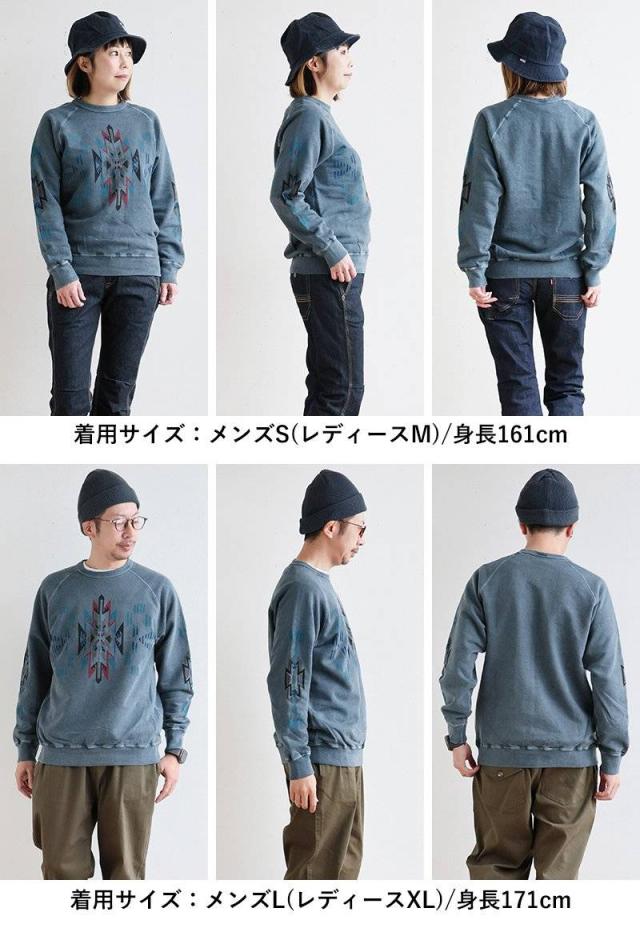 BLUETO×Good On 限定 トレーナー スウェット メンズ レディース しっかり 丈夫 軽い 柔らかい USA コットン 綿100 ピグメント チマヨ ラグ プリント ラグラン 秋 冬 お尻 隠れ カバー 色合い スエット アメカジ パティ_17
