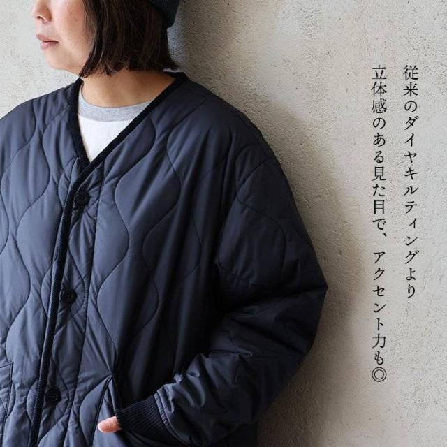 ジャケット キルティング Vネック メンズ レディース ポリエステル