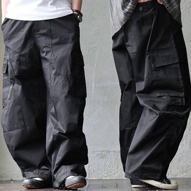 カーゴパンツ パンツ パラシュートパンツ メンズ レディース 高密度 コットン 綿100 丈夫 しっかり生地 ゆったり ウエストゴム 紐付き カジュアル 夏 パティ