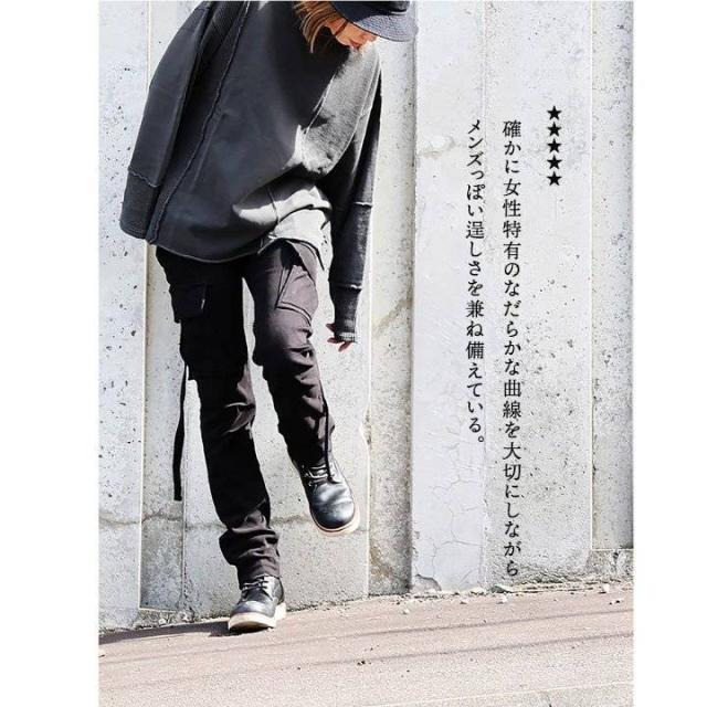 カーゴ パンツ レディース カッコイイ 脚長 スリムフィット ストレート ストレッチ フレアシルエット 変形 Xライン M-51 モチーフ 肉厚 ツイル 小尻 股上深め アメカジ カジュアル パティ OAR’S オールズ_7