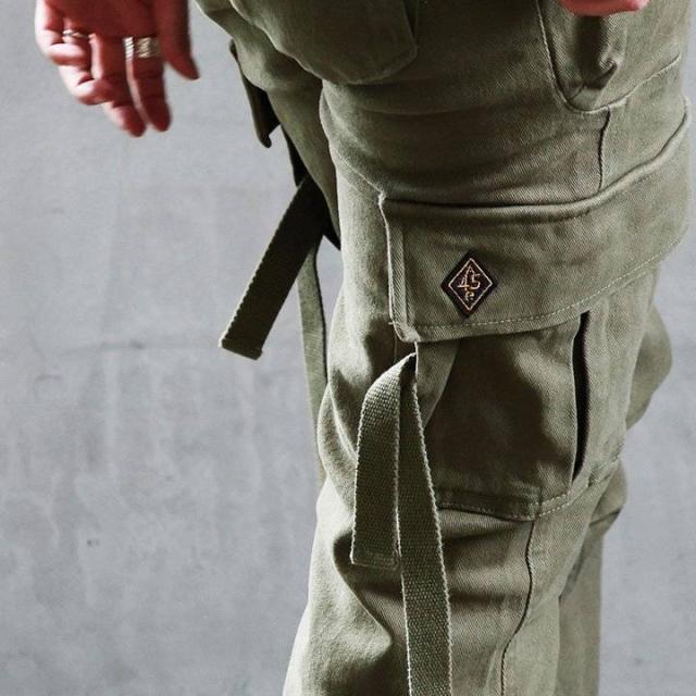カーゴ パンツ レディース カッコイイ 脚長 スリムフィット ストレート ストレッチ フレアシルエット 変形 Xライン M-51 モチーフ 肉厚 ツイル 小尻 股上深め アメカジ カジュアル パティ OAR’S オールズ_11