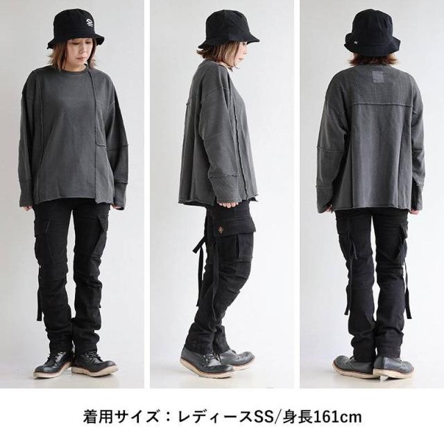 カーゴ パンツ レディース カッコイイ 脚長 スリムフィット ストレート ストレッチ フレアシルエット 変形 Xライン M-51 モチーフ 肉厚 ツイル 小尻 股上深め アメカジ カジュアル パティ OAR’S オールズ_16