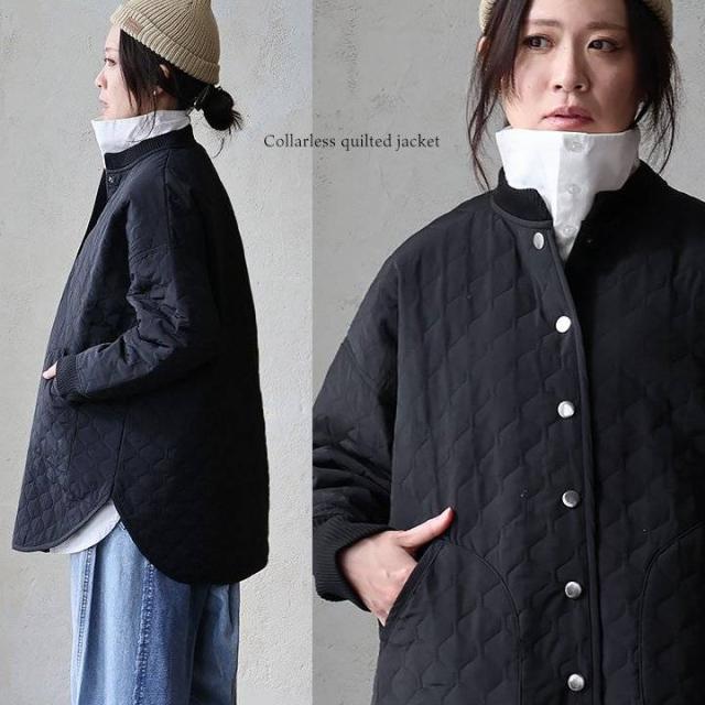 キルティングジャケット レディース 袖リブ 着痩せ ワイド 軽い お尻隠れる 中綿 軽い ゆったり スリット 裾ラウンド ライナージャケット 大きいサイズ 体型カバー アウター 大人 カジュアル 冬 パティ
