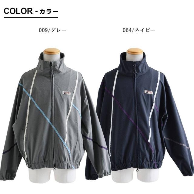 Duckster ダックスター トラックジャケット 長袖 メンズ レディース スタンドネック 配色ライン ワンポイント シアサッカー 薄手 軽い 通気性 楽ちん 動きやすい 涼しい ゆったり 大きいサイズ 体型カバー カジュアル パティ_1