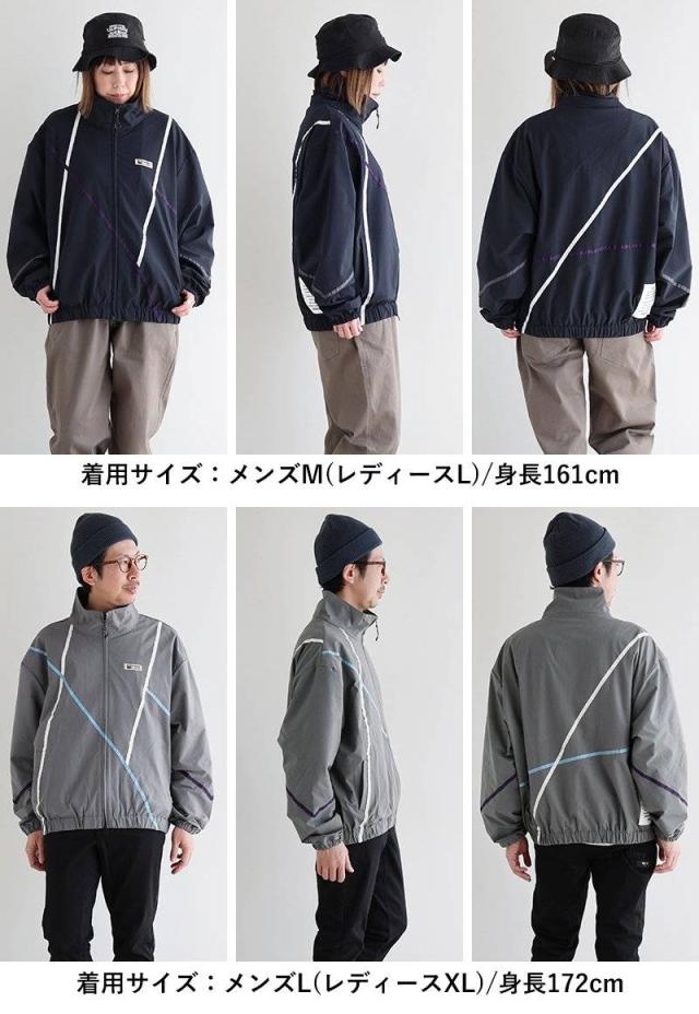 Duckster ダックスター トラックジャケット 長袖 メンズ レディース スタンドネック 配色ライン ワンポイント シアサッカー 薄手 軽い 通気性 楽ちん 動きやすい 涼しい ゆったり 大きいサイズ 体型カバー カジュアル パティ_13