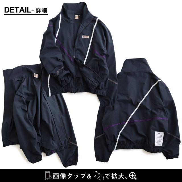 Duckster ダックスター トラックジャケット 長袖 メンズ レディース スタンドネック 配色ライン ワンポイント シアサッカー 薄手 軽い 通気性 楽ちん 動きやすい 涼しい ゆったり 大きいサイズ 体型カバー カジュアル パティ_14