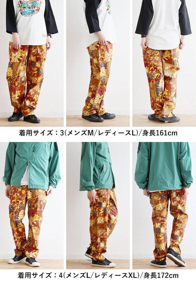 go slow caravan ゴースローキャラバン クライミングパンツ テーパード メンズ レディース 総柄 花柄 フラワー 綿100 コットン しっかり生地 タイプライター ハリ ウエストゴム ゆったり 大きいサイズ すっきり カジュアル アウトドア フェス 夏 パティ_16