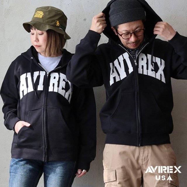 AVIREX アビレックス パーカー ジップパーカー 長袖 メンズ レディース 
