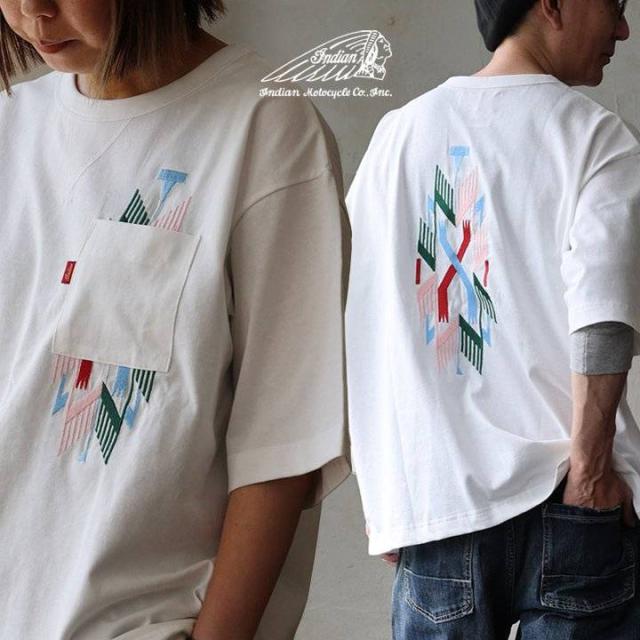 Tシャツ 半袖 メンズ レディース クルーネック Vガゼット チマヨ刺繍 綿100 コットン 通気性 滑らか カジュアル 夏 パティ