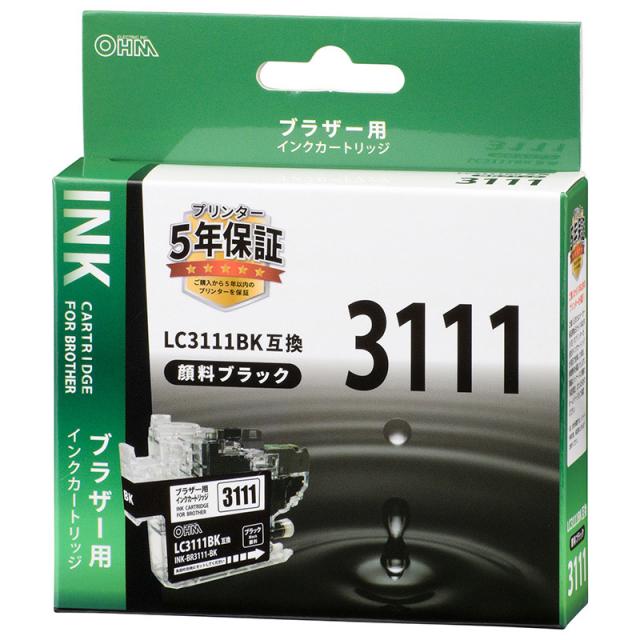 ブラザー互換 LC3111 顔料ブラック_INK-BR3111-BK 01-3871 オーム電機