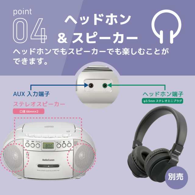 楽天市場】CDラジカセ CDプレーヤー ラジオ カセットデッキ