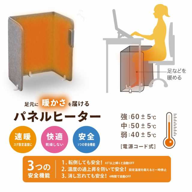 パネルヒーター 3面 足元ヒーター 暖房器具 折りたたみ デスク