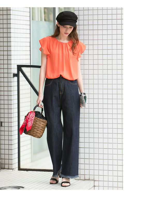 ワイドデニム パンツ ワイドパンツ レディース ジーンズ アンクル丈 ブルー ネイビー S M L LL 3Lの通販はau PAY マーケット -  aquagarage(アクアガレージ)
