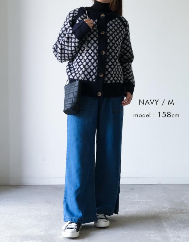 送料無料 柄編みニットカーディガン レディース 秋 冬 長袖 | アクアガレージ aquagarageの通販は