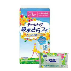 【今ならミズノの靴下1足をプレゼント】２７個セット ユニ・チャーム チャームナップ 吸水さらフィ 女性用 50cc 中量用 昼用ナプキンサイズ 18枚入