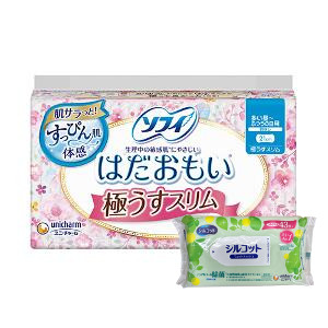 ２４個セット ユニ・チャーム ソフィ はだおもい 極うすスリム 多い昼〜ふつうの日用 羽なし 21cm 27コ入