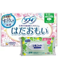 ２４個セット ユニ・チャーム ソフィ はだおもい極うすスリム 多い昼〜ふつうの日用 210 羽つき 24枚