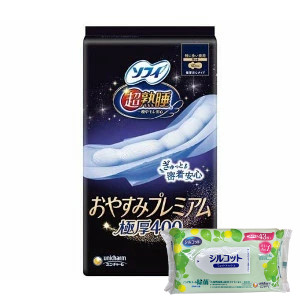【今ならミズノの靴下1足をプレゼント】１８個セット ユニ・チャーム ソフィ超熟睡おやすみプレミアム 極厚400 10枚 4903111304387