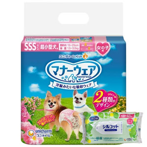 12個セット ユニ・チャームペット マナーウェア 女の子用 SSSサイズ 超小型犬用 42枚