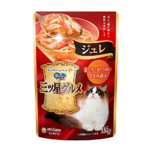 １６０個 ユニ・チャーム 銀のスプーン三ツ星グルメパウチ ジュレ まぐろ・かつおにささみ添え ３５ｇ※メーカー都合によりパッケージ、デザインが変更となる場合がございます