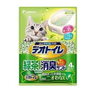 ユニ・チャーム デオトイレ 飛び散らない緑茶成分入り消臭サンド 4L【デオトイレ】 8個セットの通販は