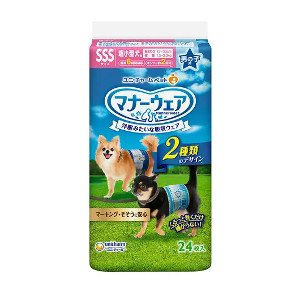 ユニチャーム マナーウェア 男の子用 SSS 青チェック紺チェック 24枚 10個セット【マナーウェア】