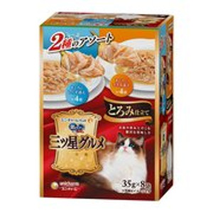 ユニ・チャーム 銀のスプーン三ツ星グルメ とろみ仕立て まぐろにしらす添え＆まぐろにささみ添え 35g×8袋入 20個セット