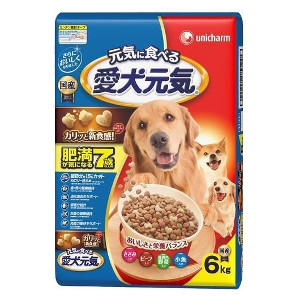 ３個セット ユニ・チャーム 　 愛犬元気 肥満が気になる7歳以上用 ささみ・ビーフ・緑黄色野菜・小魚入り 　6kg 4520699687604 ※メーカー都合によりパッケージ、デザインが変更となる場合がございます