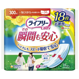 １２個セット ユニ・チャーム ライフリーその瞬間も安心18枚 4903111928743※メーカー都合によりパッケージ、デザインが変更となる場合がございます