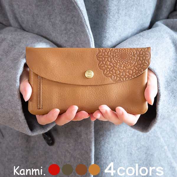 Kanmi./カンミ コトリレース ポケットロングウォレット WL20-09 かんみ 長財布 ロングウォレット 本革 レザー かわいい ブランド ギフト