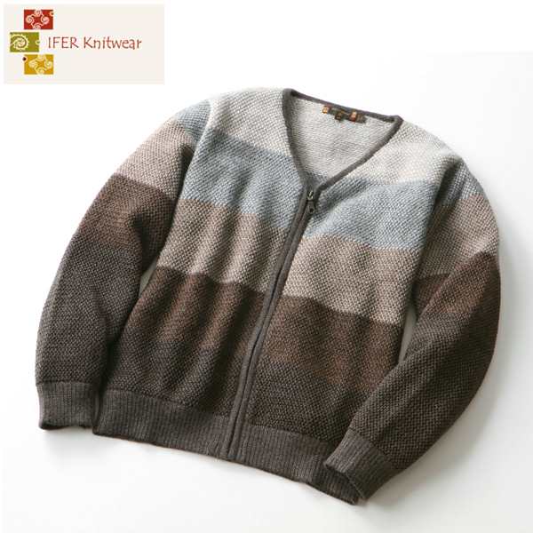 Ifer Knitwear アイファーニットウェア アルパカ グラデーション Vジップ カーディガン メンズ 誕生日プレゼントの通販はau Pay マーケット Glencheck