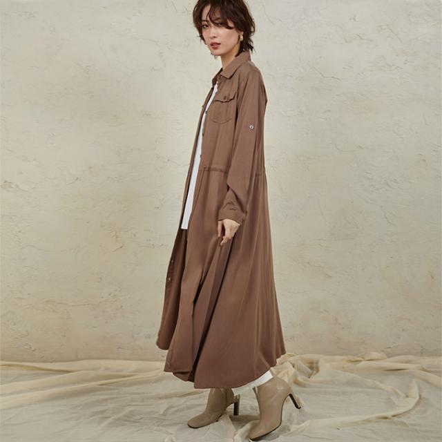シャツワンピース レディース カーディガン コットン生地 シャツワンピ ミリタリー アースカラー 00tk7745の通販はau Pay マーケット Karei かれい
