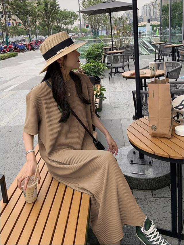 BURBERRY BLUE LABEL】 半袖 裾プリーツワンピース