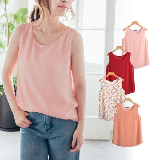在庫処分 タンクトップ シフォン Aライン 無地 花柄 ラウンド襟 裏地付 透けにくい10tv06の通販はau Pay マーケット Karei かれい
