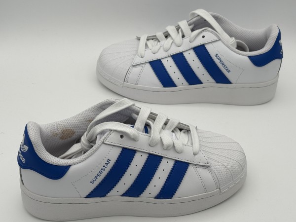 訳あり品 アディダス スーパースター XLG 25.0cm クラウドホワイト×ブルー IG0289 女性用兼子供用 ADIDAS SUPER STAR (ad705)