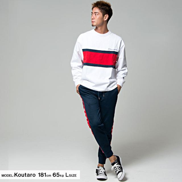 Tシャツ メンズ 長袖 Champion チャンピオン 切替デザインロング