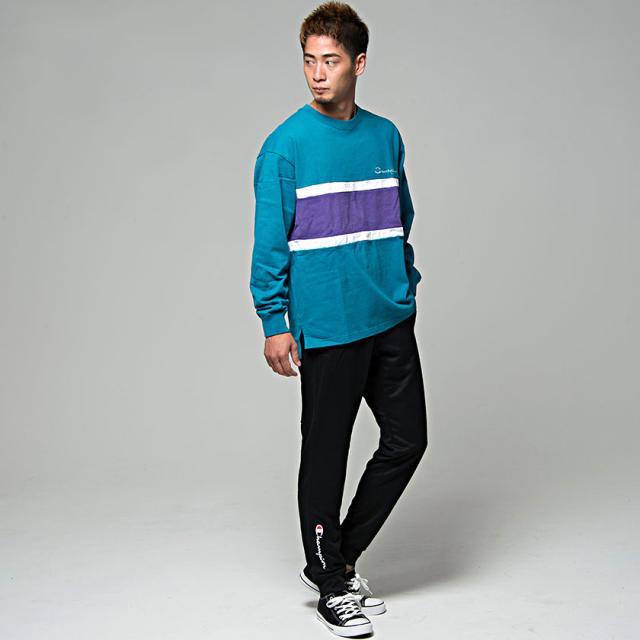 Tシャツ メンズ 長袖 Champion チャンピオン 切替デザインロング