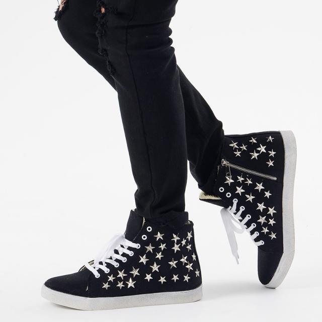 靴 スニーカー メンズ Sb Select シルバーバレットセレクト 星柄スタッズハイカットスニーカー 即日発送 ハイカット スタッズ 星 スター の通販はau Pay マーケット Silver Bullet シルバーバレット