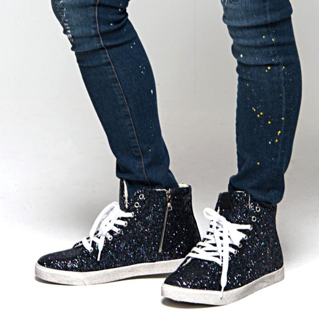 靴 スニーカー メンズ Sb Select シルバーバレットセレクト サイドジップハイカットスニーカー 即日発送 ハイカット ラメ スパンコール の通販はau Pay マーケット Silver Bullet シルバーバレット