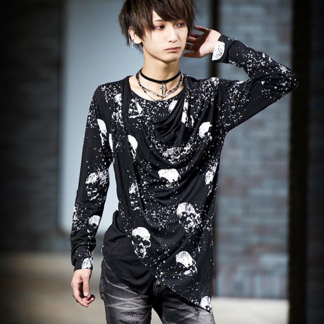 Tシャツ メンズ 長袖 Bernings Sho バーニングスショー スカル総柄プリントドレープロンt 即日発送 ロンt 長袖tシャツ ドレープ メンズ の通販はau Pay マーケット Silver Bullet シルバーバレット