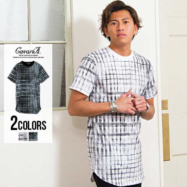 セール Sale 50 Off Tシャツ メンズ 半袖 Cavaria キャバリア ロング丈チェック柄半袖tシャツ 即日発送 M L ホワイト ブラック 白 黒 トの通販はau Pay マーケット Silver Bullet シルバーバレット