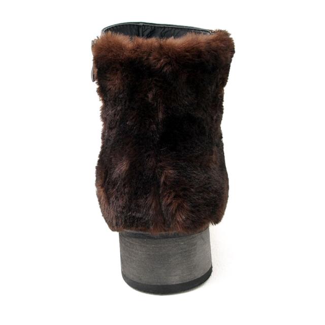 ブーツ メンズ SB select シルバーバレットセレクト チェーン付きレザー×ファーブーツ 即日発送 靴 シューズ ショートブーツ ヒール チェーン ファー PUレザー 合皮 25cm 25.5cm 26cm 26.5cm 27cm 27.5cm ブラック グレー 黒 秋 冬 [CLE-553]