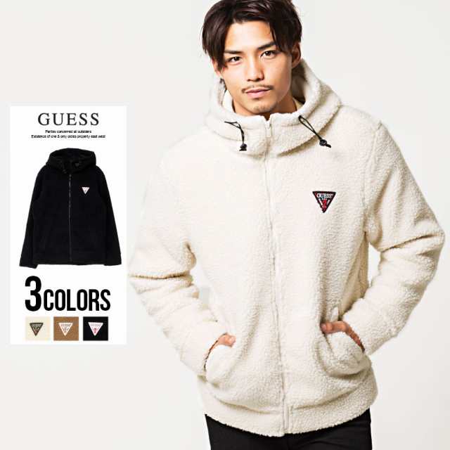 ボアジャケット メンズ Guess ゲス ジップアップボアパーカー 即日発送