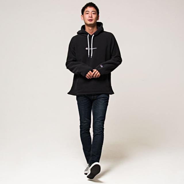 パーカー メンズ 長袖 Champion チャンピオン フロントロゴ刺繍フリース長袖プルオーバーパーカー 即日発送 トップス スウェット フーディー 裏ボア ブランド ホワイト ブラック レッド 白 黒 M L 秋 冬 [C3-N611]_4