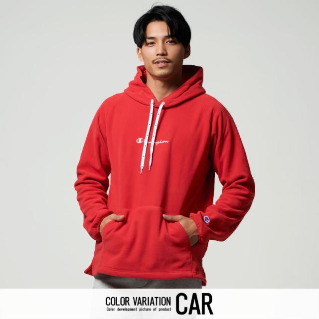 パーカー メンズ 長袖 Champion チャンピオン フロントロゴ刺繍フリース長袖プルオーバーパーカー 即日発送 トップス スウェット フーディー 裏ボア ブランド ホワイト ブラック レッド 白 黒 M L 秋 冬 [C3-N611]_5