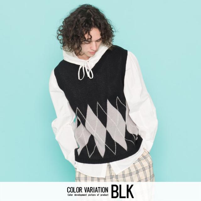 ベスト メンズ Cavaria キャバリア アーガイル柄ニットベスト 即日発送 トップス ニット セーター アーガイル柄 コットン ユニセックス の通販はau Pay マーケット Silver Bullet シルバーバレット